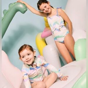 Leigh Tucker Willow Girl’s One Piece Smocked Swimsuit 7/8